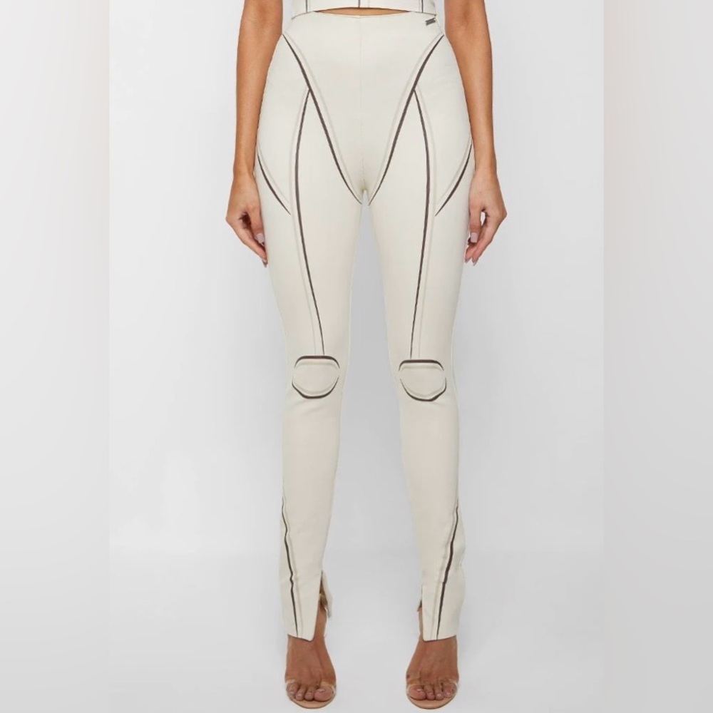 MANIERE DE VOIR Sketch High Waisted Bandage Leggings w/ TAG! Beige - Size 8